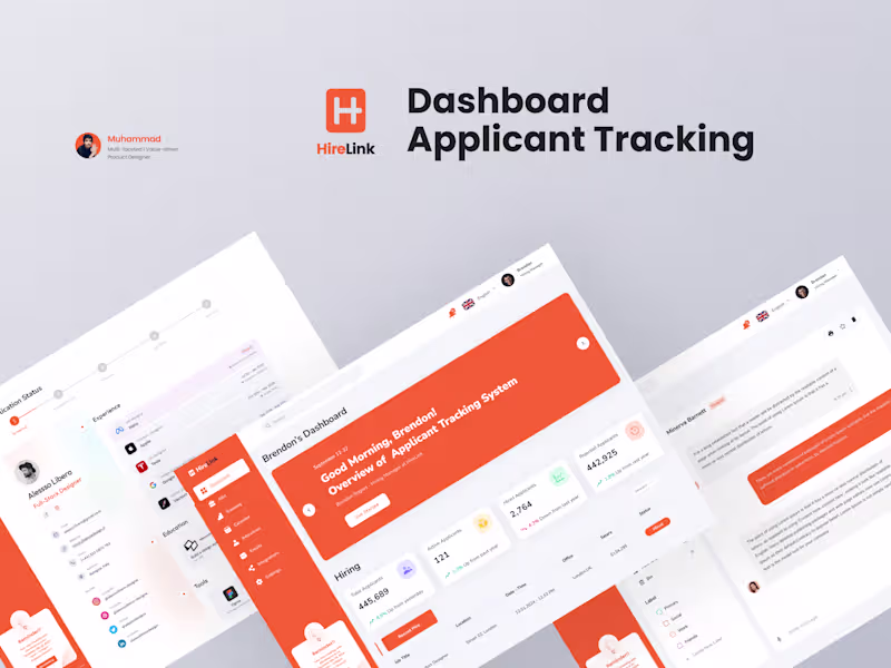 Cover image for HireLink - Dashboard Applicant Tracking System