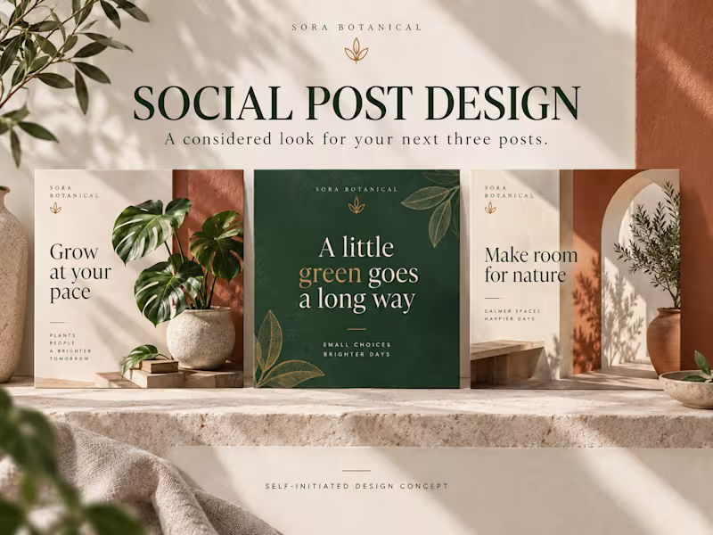 Cover image for Design three matching social media graphics