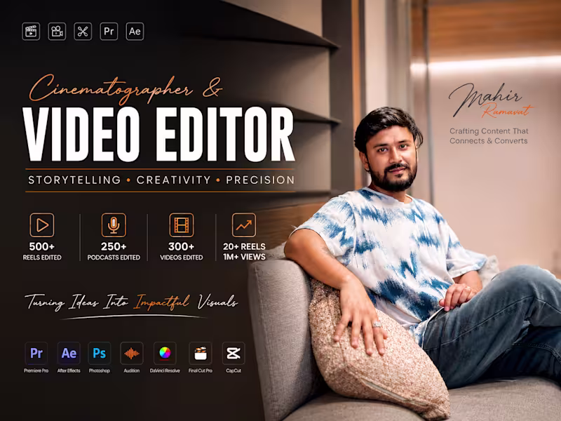 Cover image for Professional Video Editor - Instagram and YouTube 