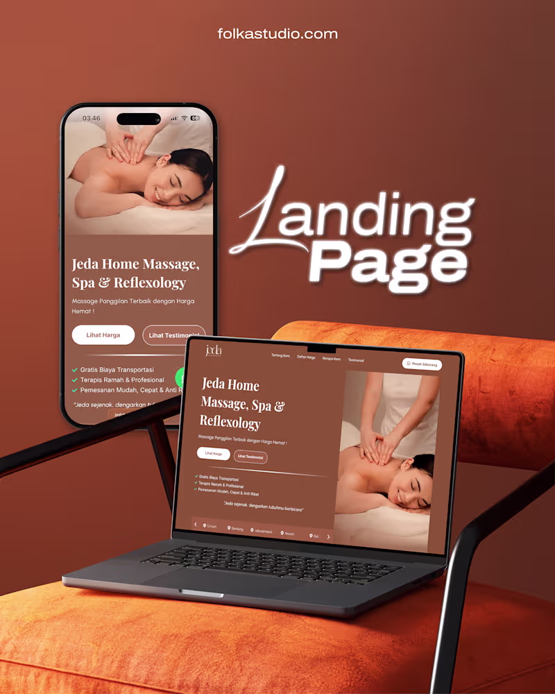 Cover image for Jeda Home Massage: Website Design & UI/UX - Folkastudio