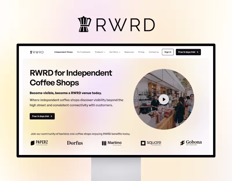 Cover image for RWRD - Coffee Shops Platform