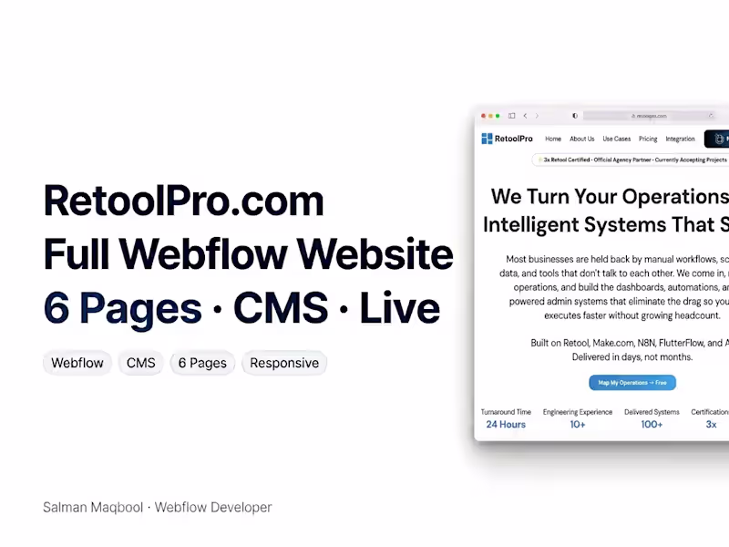 Cover image for RetoolPro Company Website Development