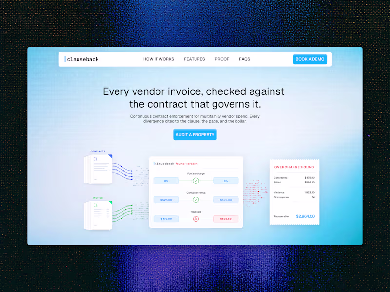 Cover image for clauseback: Framer Landing Page Build