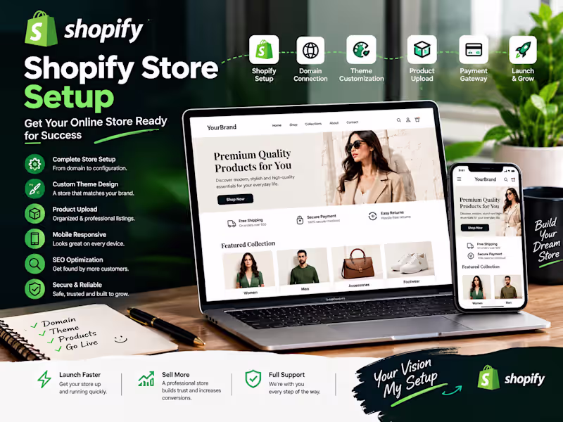 Cover image for Shopify Store Setup | Build & Launch Your Online Store