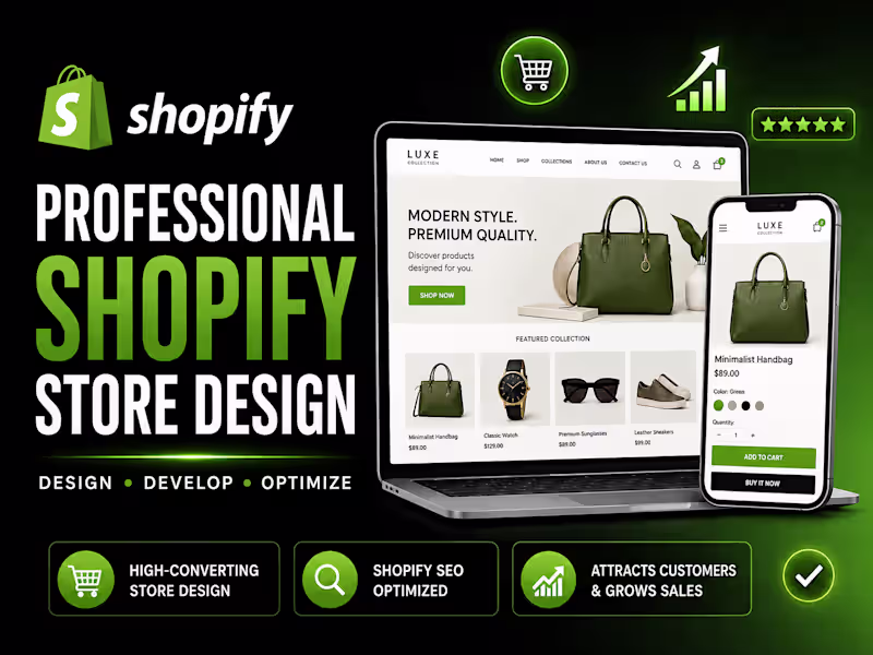 Cover image for i will do shopify store design shopify store redesign shopify