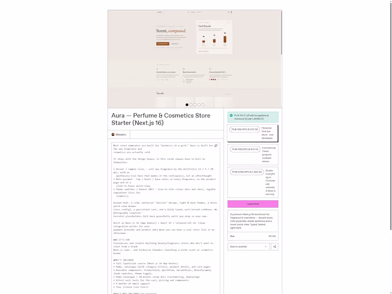 Cover image for Aura - commercial Next.js 16