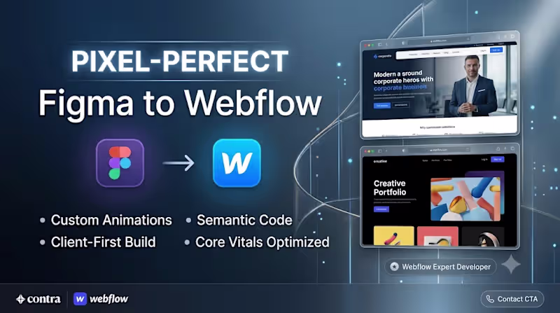 Cover image for Pixel-Perfect Figma to Webflow Development & Customization