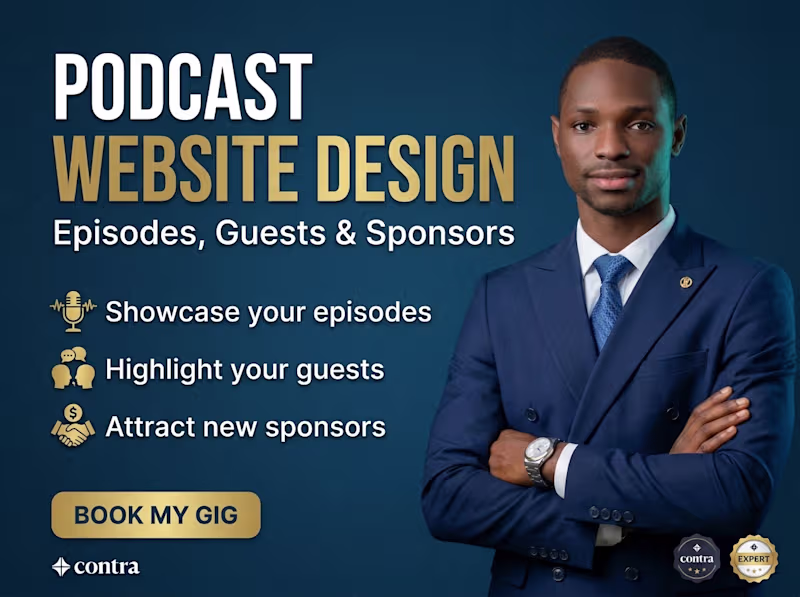 Cover image for Podcast Website Design — Episodes, Guests & Sponsors