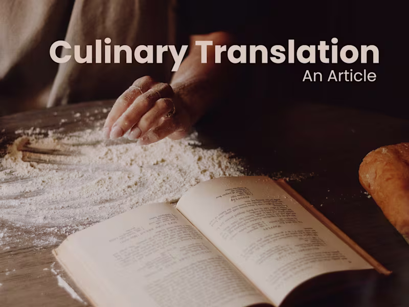 Cover image for Culinary Translation - An Article