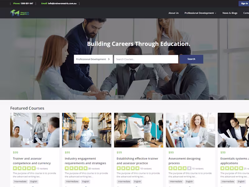 Cover image for Trainer Matrix - Professional Development E-Learning Platform