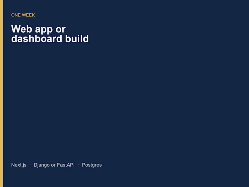 Cover image for Web app or dashboard build