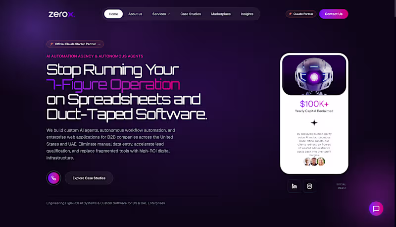 Cover image for ZeroX. website