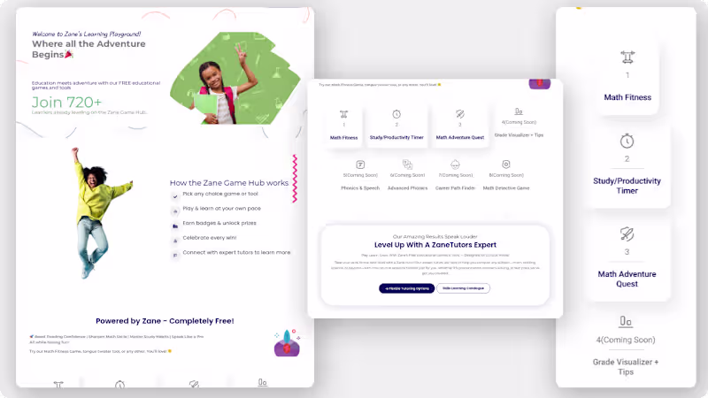 Cover image for Interactive WP Gamified Tools/Games Portal for K–12 & Undergrad 