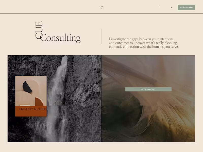 Cover image for Brand Style + Website for CUE: Consulting