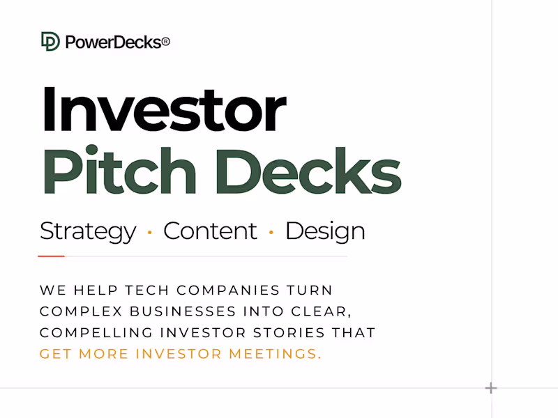 Cover image for Investor Pitch Deck Strategy, Content & Design