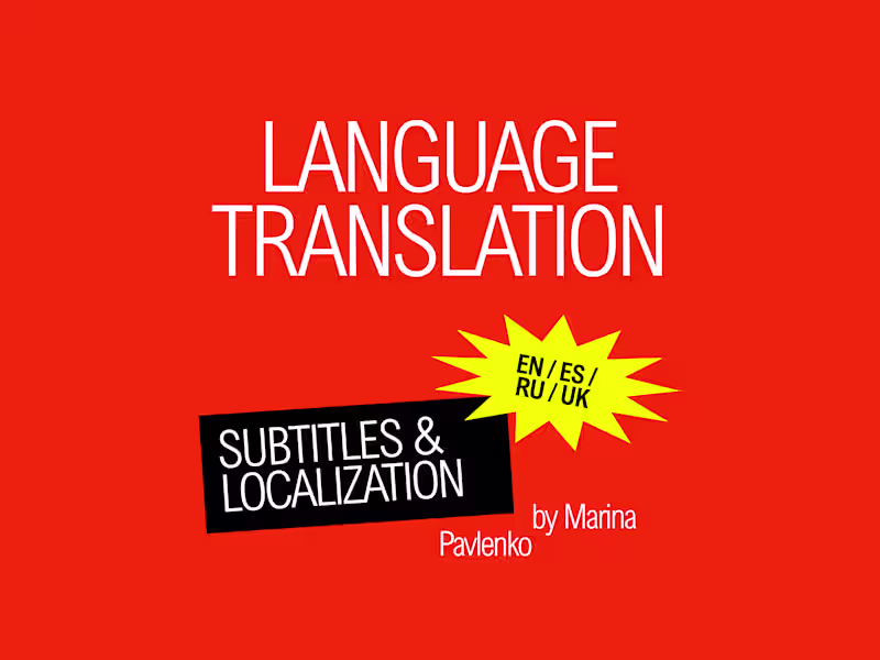 Cover image for Native Translation, Subtitling & Localization (EN / ES / RU / UK