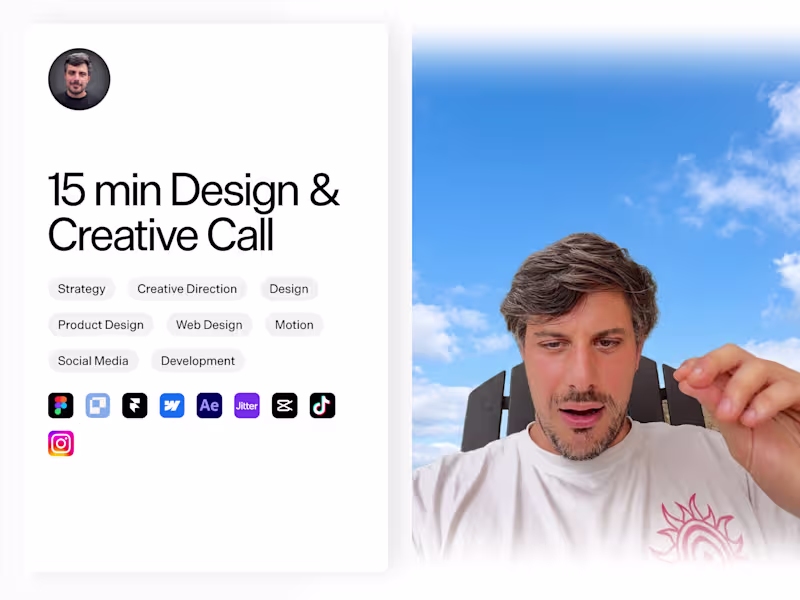 Cover image for 15-Minute Design & Creative Call with Alessandro