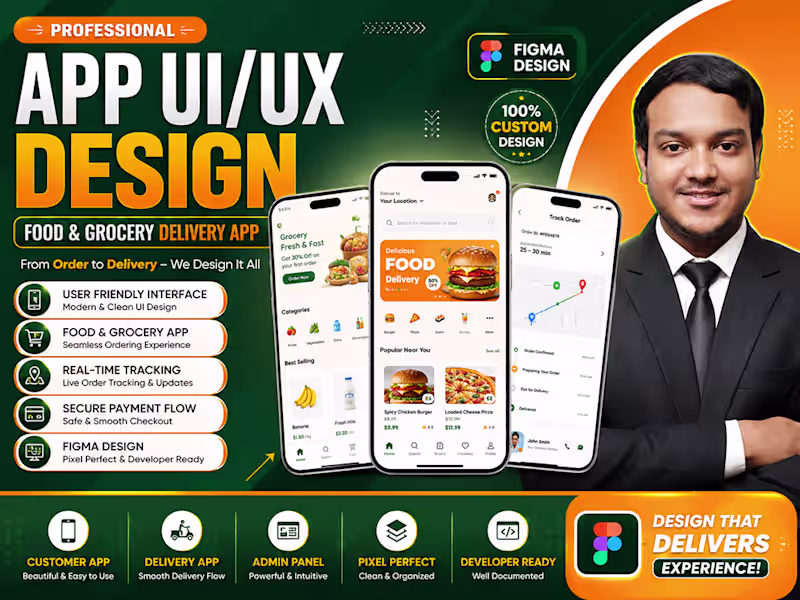 Cover image for Food & Grocery Delivery App UI UX Design in Figma