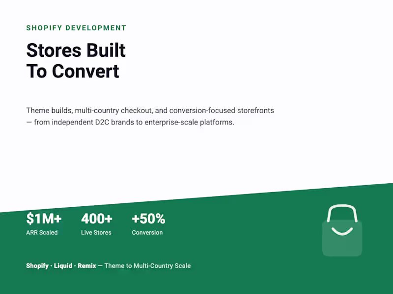 Cover image for Frontend & Shopify development