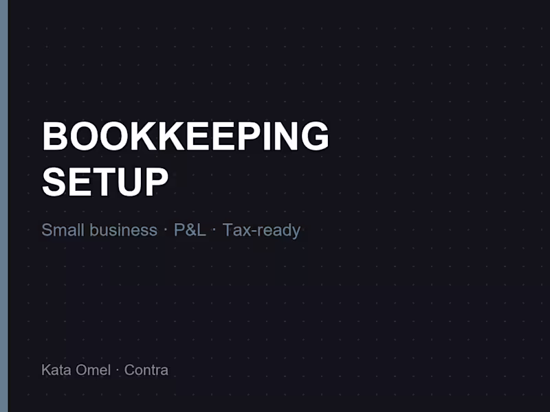 Cover image for Small Business Bookkeeping Setup