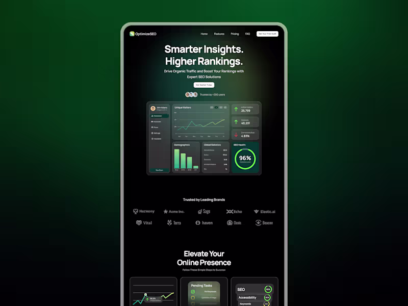 Cover image for OptimizeSEO Landing Page Design
