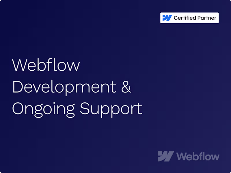 Cover image for Webflow Development & Ongoing Support