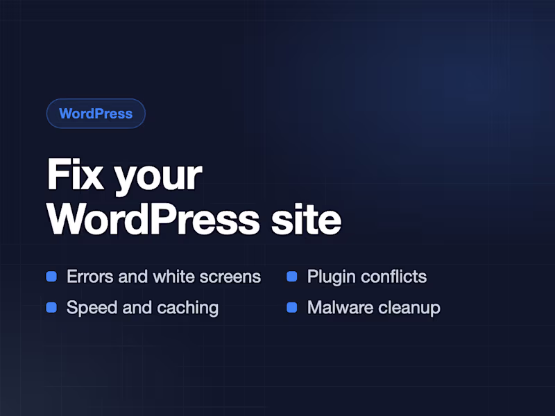 Cover image for WordPress fix, speed or malware cleanup