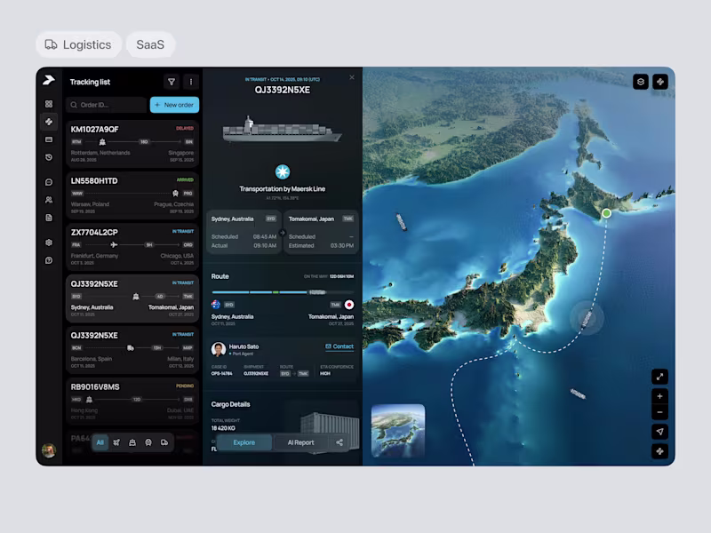 Cover image for Logistics SaaS Dashboard for Global Shipment Tracking