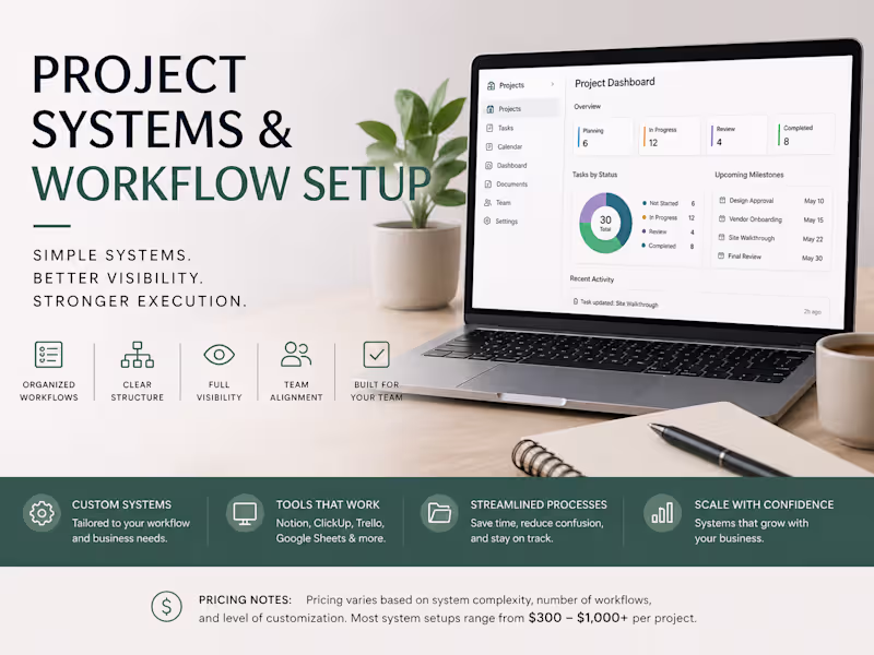 Cover image for Project Systems & Workflow Setup