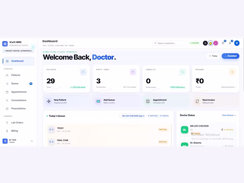 Cover image for VIXIT Clinic ERP — Smart