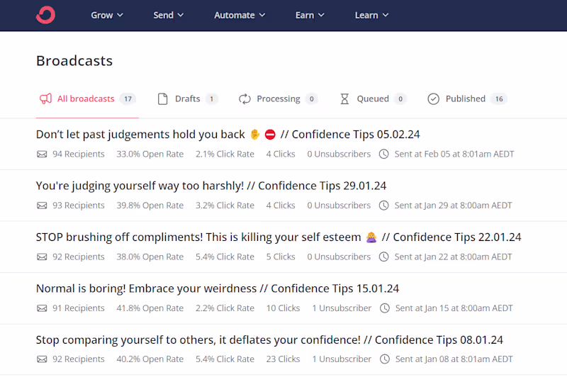 Cover image for Convertkit email broadcasts