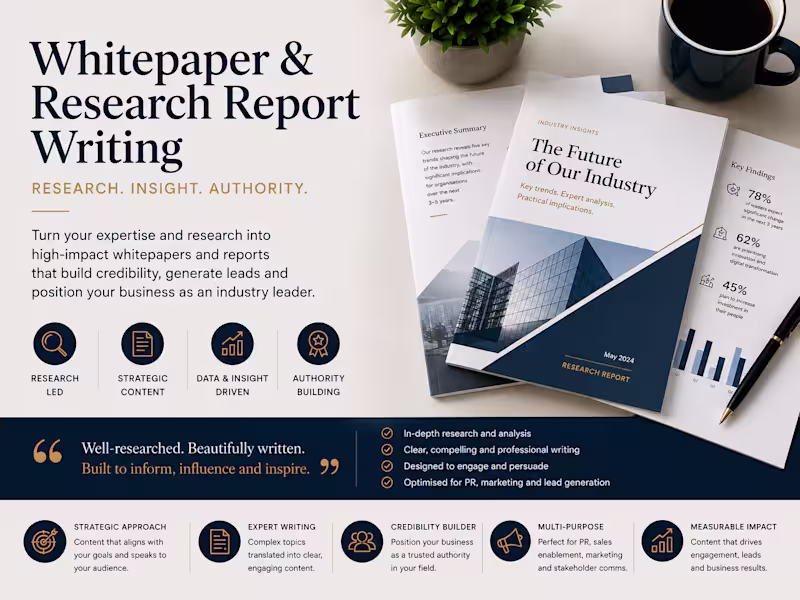 Cover image for Whitepaper & Research Report Writing