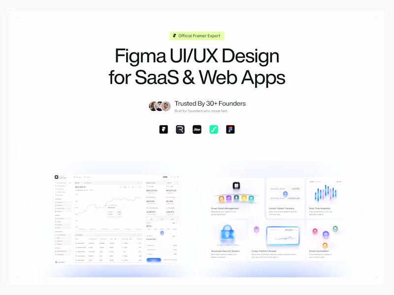 Cover image for Figma UI/UX Design for SaaS & Web Apps