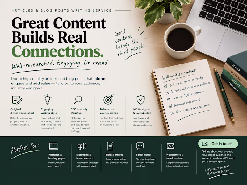 Cover image for Articles & Blog Posts Writting