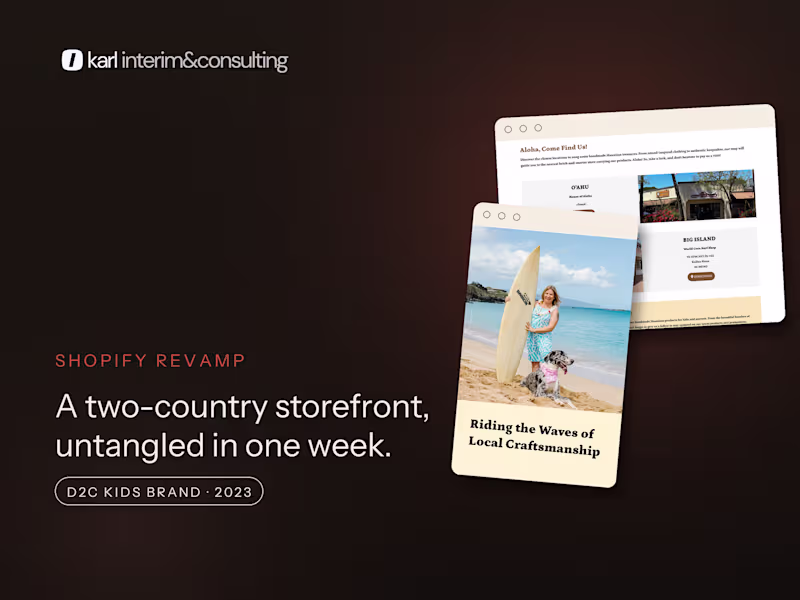 Cover image for A One-Week Restructure of a Two-Country D2C Storefront
