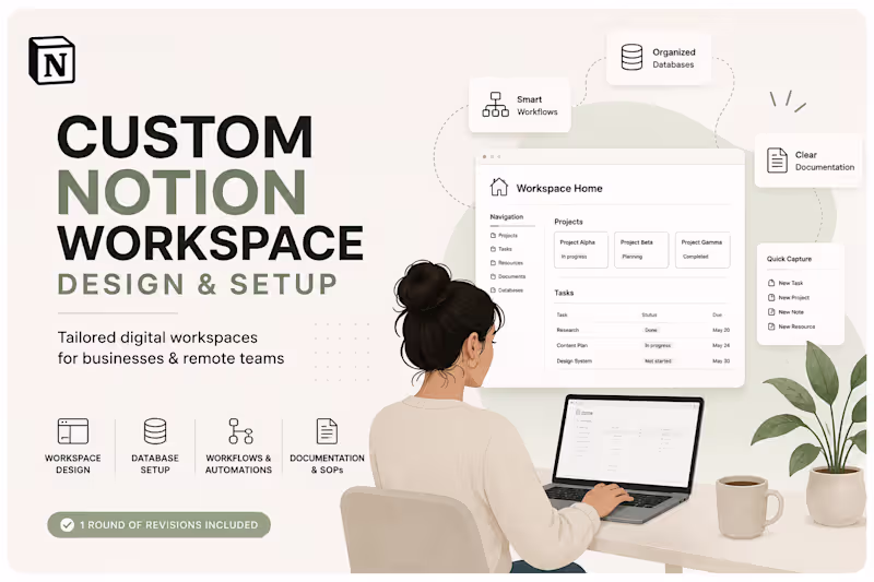 Cover image for Custom Notion Workspace Design & Setup