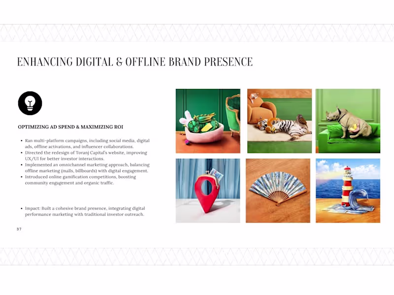 Cover image for Scaling Marketing, PR & Data-Driven Strategy at Toranj Capital