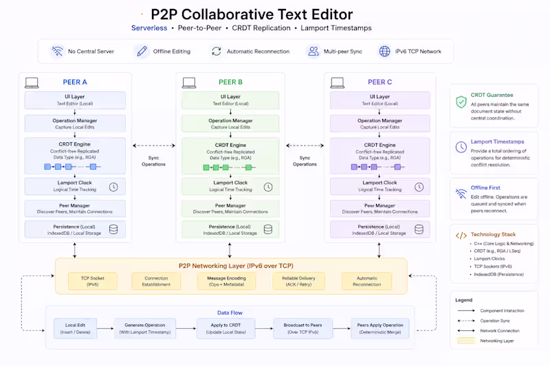 Cover image for P2P Collaborative Text Editor