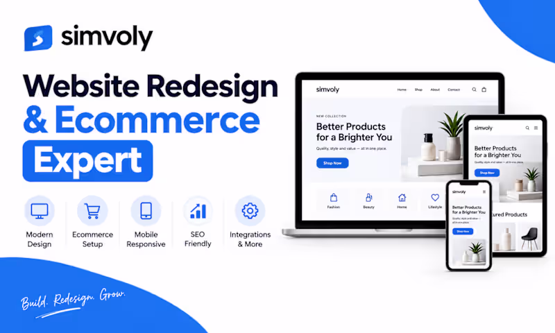 Cover image for Simvoly Website Redesign and Ecommerce Expert