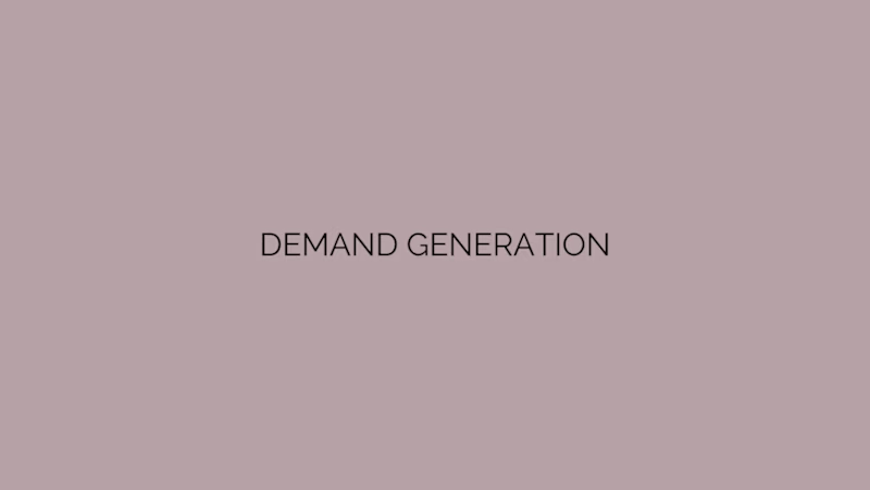 Cover image for Demand Generation
