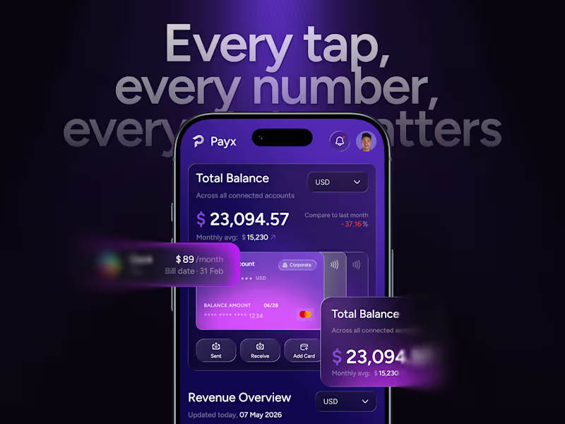 Cover image for PayX — SaaS Fintech Dashboard