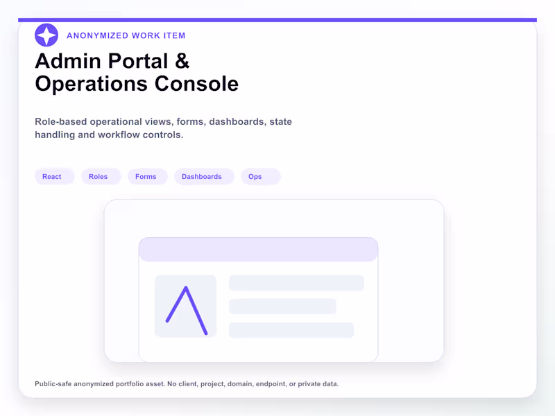Cover image for Admin Portal & Operations Console
An