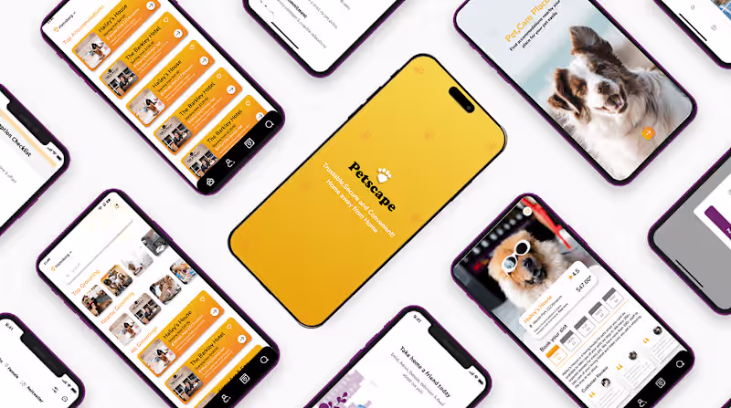 Cover image for PETSCAPE..BRANDING WEBSITE AND MOBILE APP UI on Behance
