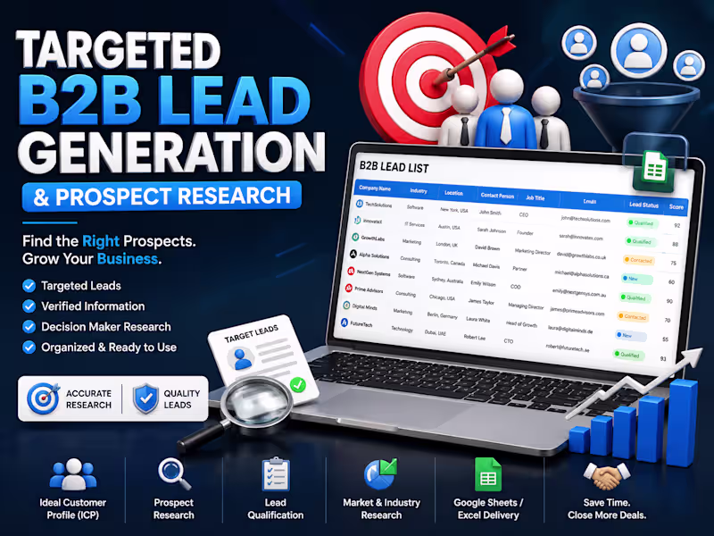 Cover image for Targeted B2B Lead Generation & Prospect Research