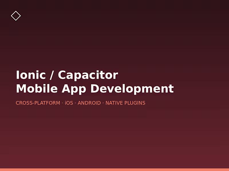 Cover image for Ionic / Capacitor Mobile App Development
