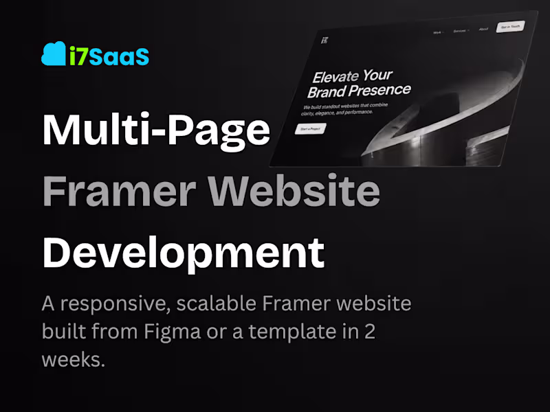 Cover image for Multi-Page Framer Website Development