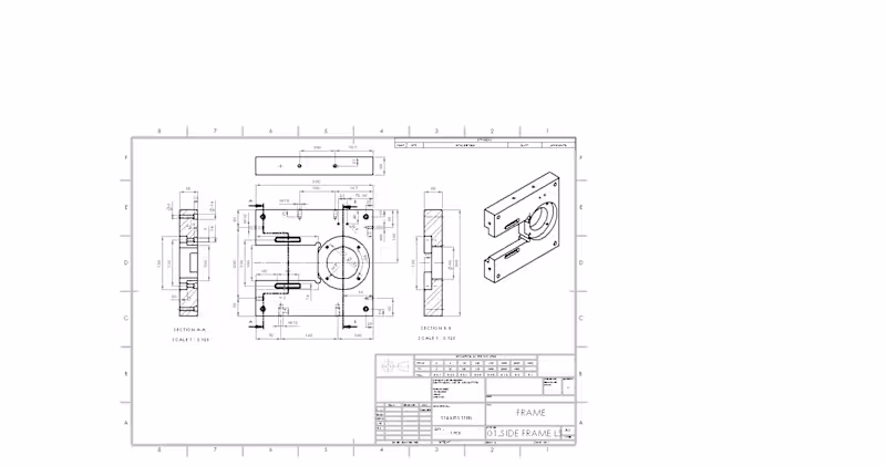 Cover image for Side Frame 2D Drafting |3D CAD Model