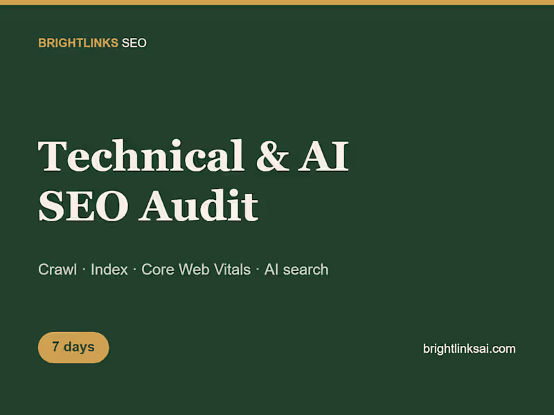 Cover image for Technical and AI SEO audit with a prioritized fix list