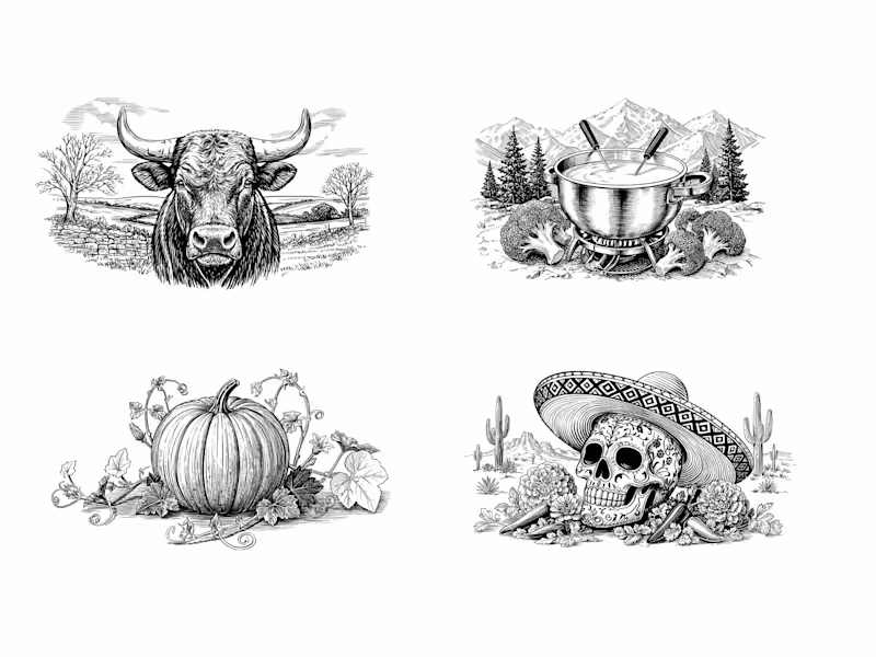 Cover image for Vintage Engraving Illustrations for an Artisan Food Brand