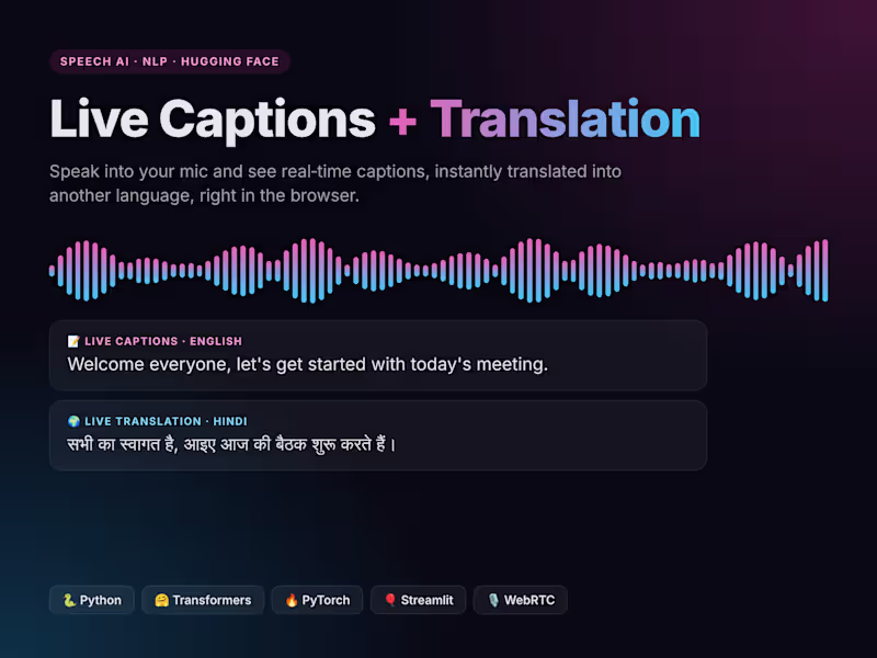 Cover image for 🎙️ Live Captions + Translation: